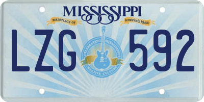 MS license plate LZG592