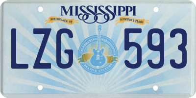 MS license plate LZG593