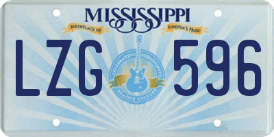 MS license plate LZG596
