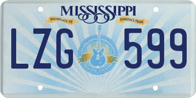 MS license plate LZG599