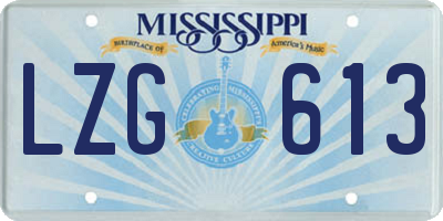 MS license plate LZG613
