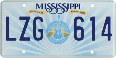 MS license plate LZG614