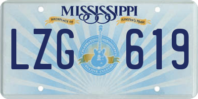 MS license plate LZG619