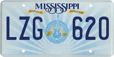 MS license plate LZG620
