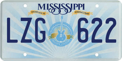 MS license plate LZG622