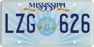 MS license plate LZG626