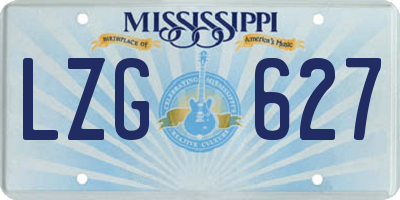 MS license plate LZG627