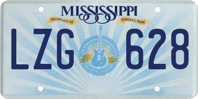 MS license plate LZG628