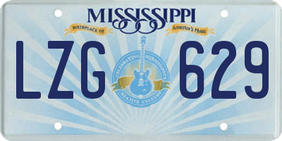 MS license plate LZG629