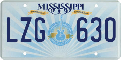 MS license plate LZG630