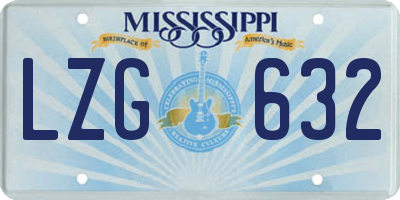 MS license plate LZG632
