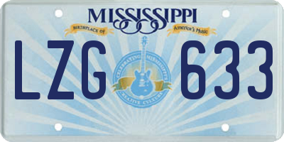 MS license plate LZG633