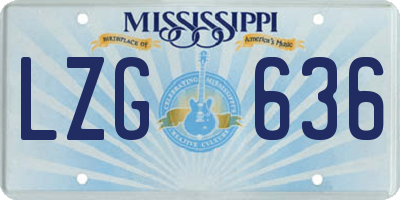 MS license plate LZG636