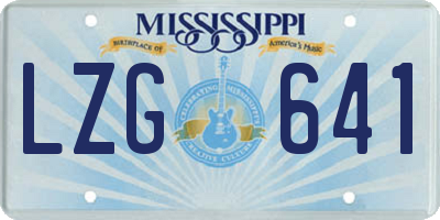 MS license plate LZG641