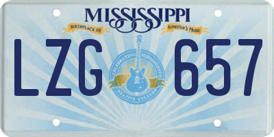 MS license plate LZG657