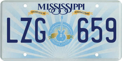 MS license plate LZG659