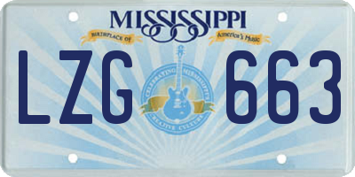 MS license plate LZG663