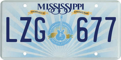 MS license plate LZG677