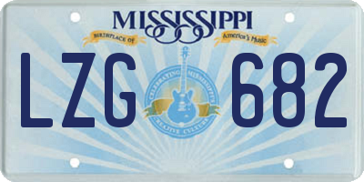 MS license plate LZG682