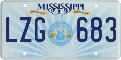 MS license plate LZG683