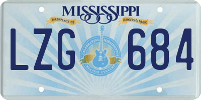 MS license plate LZG684
