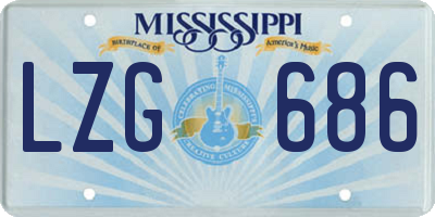 MS license plate LZG686