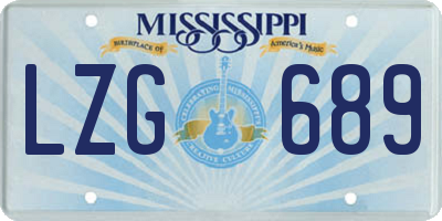 MS license plate LZG689