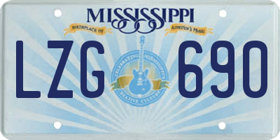 MS license plate LZG690