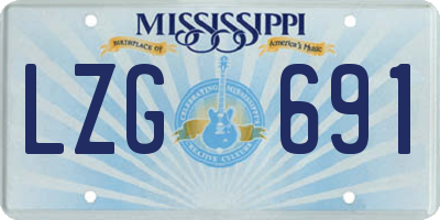 MS license plate LZG691