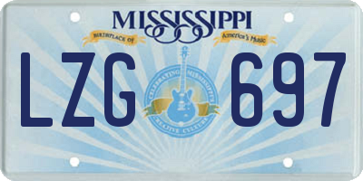 MS license plate LZG697