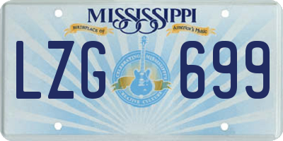 MS license plate LZG699
