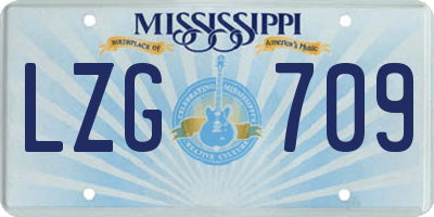 MS license plate LZG709