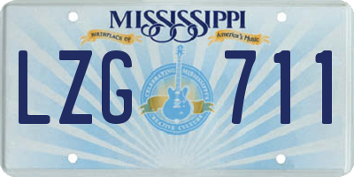 MS license plate LZG711