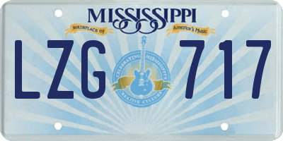 MS license plate LZG717