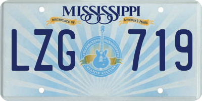MS license plate LZG719