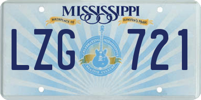 MS license plate LZG721