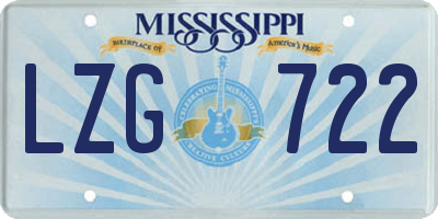 MS license plate LZG722