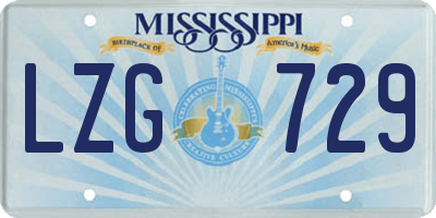 MS license plate LZG729