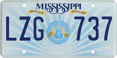 MS license plate LZG737
