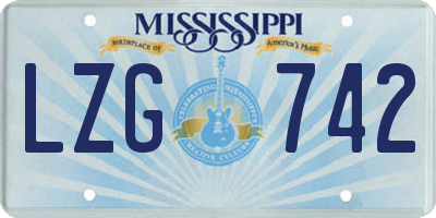 MS license plate LZG742