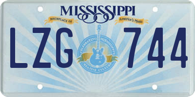 MS license plate LZG744