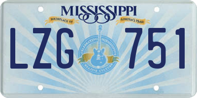MS license plate LZG751