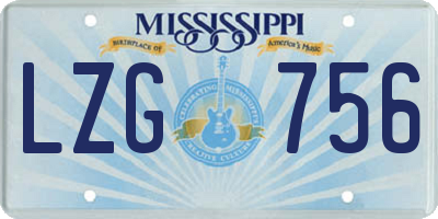 MS license plate LZG756