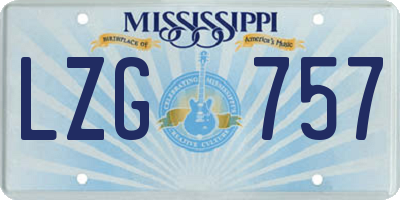 MS license plate LZG757