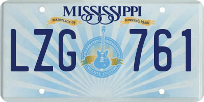 MS license plate LZG761