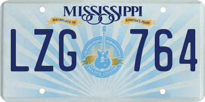 MS license plate LZG764