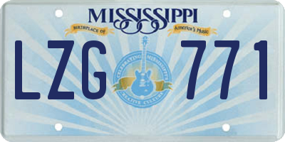 MS license plate LZG771