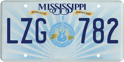 MS license plate LZG782