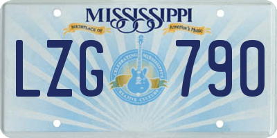 MS license plate LZG790