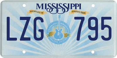 MS license plate LZG795